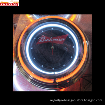 wholesale china factory price chromed double ring neon clock